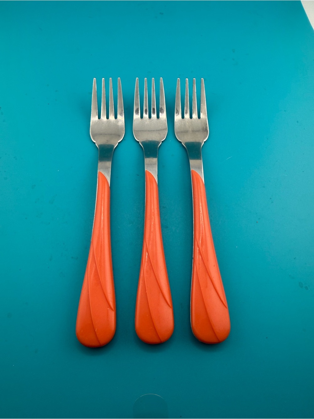 Vintage Fiesta Coral Orange Forks Set of 3 Taiwan